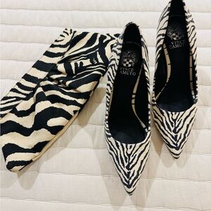 Vince Camuto Black and White Patterned Heels